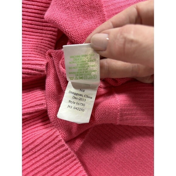 Lilly Pulitzer Pullover Sweater Pink Coral Medium Monogrammed S Long Sleeve 100% - Picture 6 of 8